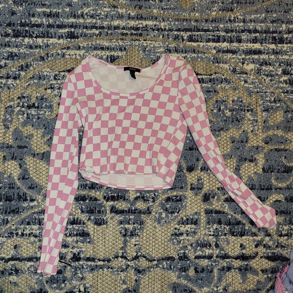 Pink checkered long sleeve